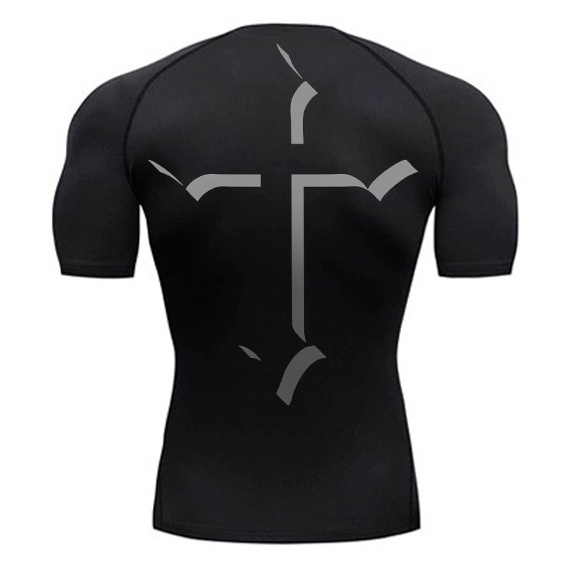 Crossfit Gym - メンズクロスプリントコンプレッションシャツ,スポーツTシャツ,速乾性,ジムトレーニング,フィットネスアンダーシャツ,ベースレイヤートップ