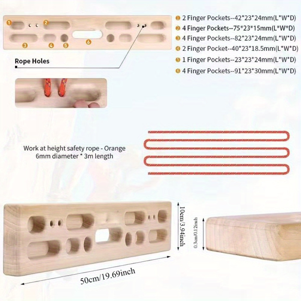 新しい木製クライミングウォールセット—ロープアクセサリー付き - Gymnastic Ring Wood のレビューと価格